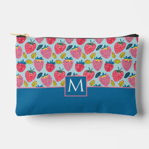 Cute Custom Strawberry Pattern Accessory Pouch