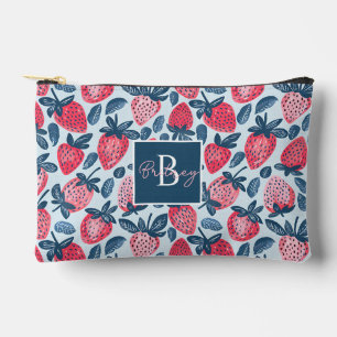 Cute Custom Strawberry Pattern Accessory Pouch
