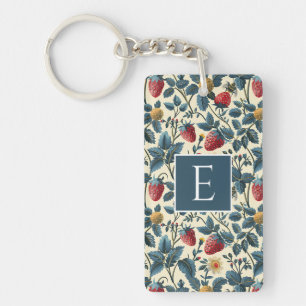 Cute Custom Strawberry Pattern Key Ring