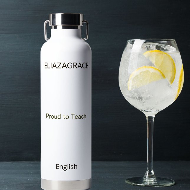 Cute Custom Subject Teacher Insulated  Water Bottle (Creator Uploaded)