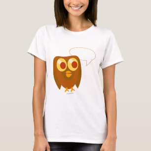 Cute Custom Talk Bubble Owl Cartoon Design T-Shirt