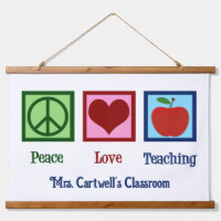 Cute Custom Teacher Classroom Peace Love Teaching