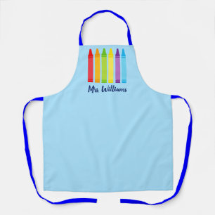 Cute Custom Teacher Crayon All-Over Print Apron