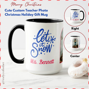 Cute Custom Teacher Photo Christmas Holiday Gift Mug