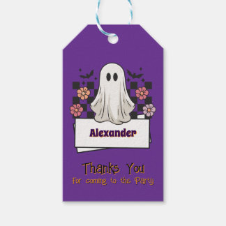 Cute Custom Thank You Halloween Ghost Gift Tags