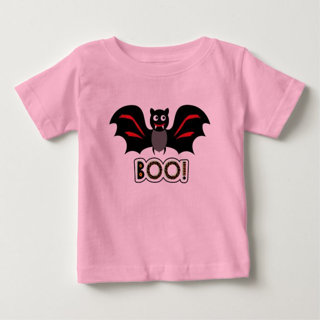 Cute Custom Vampire Bat Boo Halloween toddler Baby T-Shirt (Front)