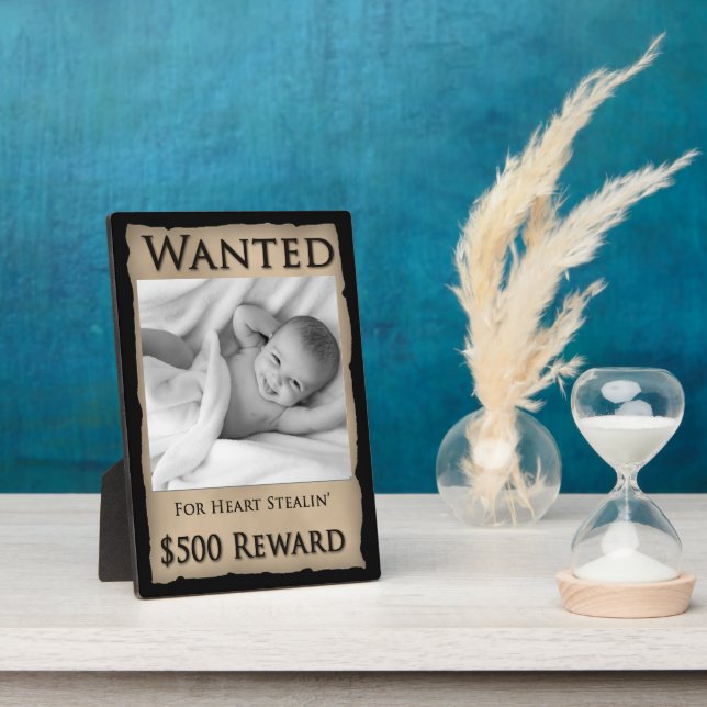 CUTE! 👶 Custom "Wanted" Photo Plaque   (Side)