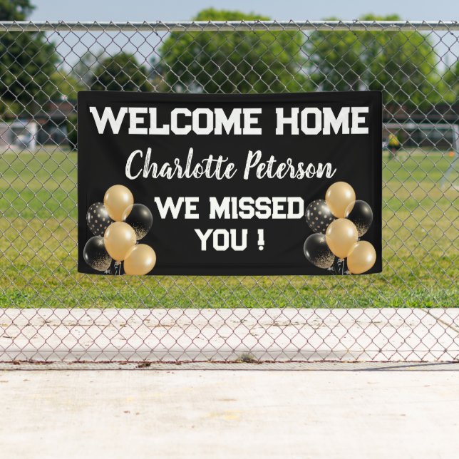 Cute Custom Welcome Home Balloon Banner (Insitu)