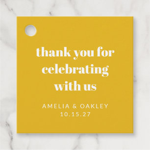 Cute Custom Yellow Couples Shower Thank You Favour Tags
