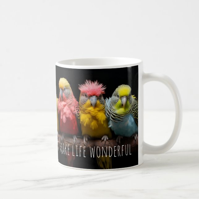 Cute Customisable  Budgerigar Coffee Mug (Right)