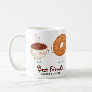 Cute Customisable Coffee Doughnut BFF Best Friends Mug