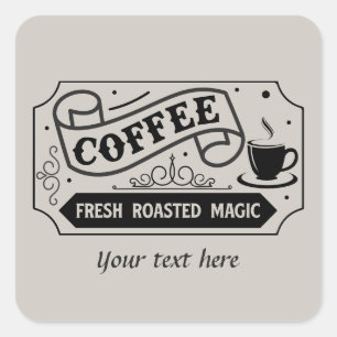 Cute customisable coffee sticker