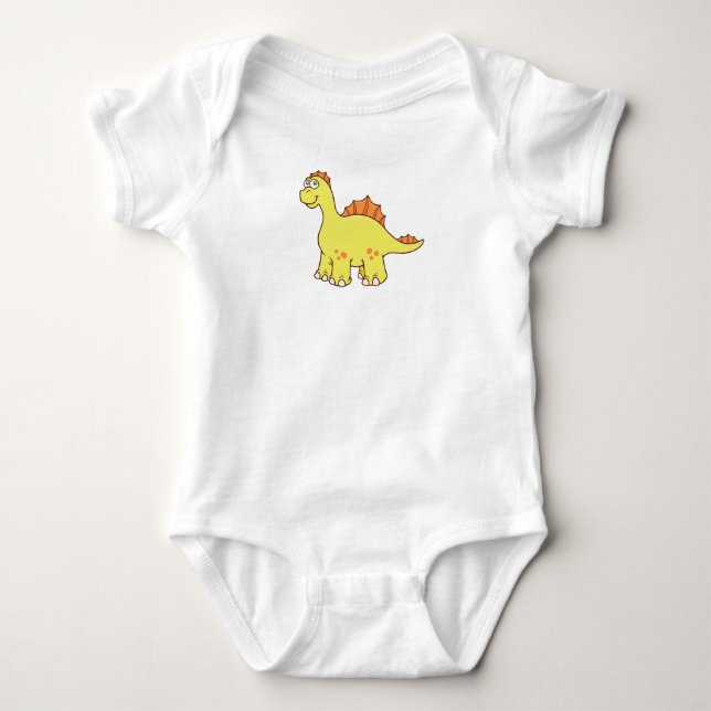 Cute Customisable Dinosaur Baby Bodysuit (Front)