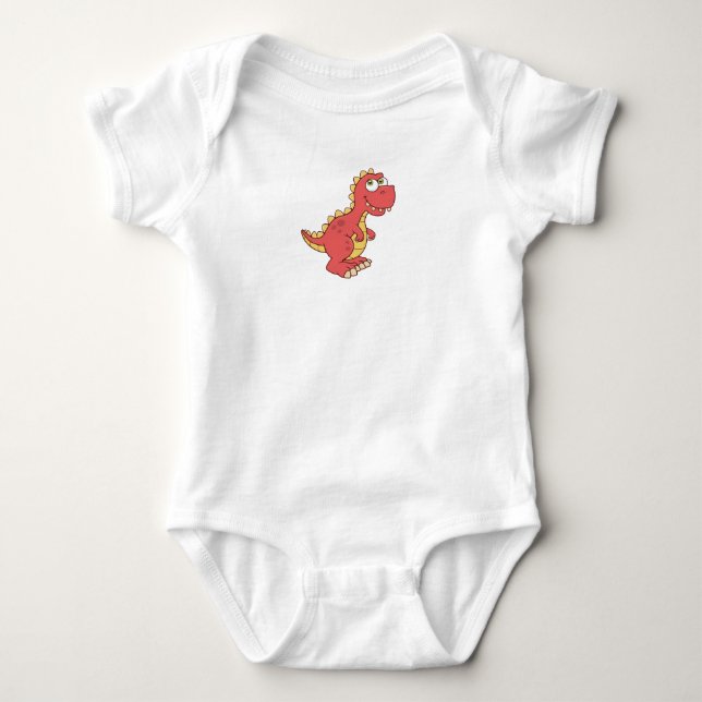 Cute Customisable Dinosaur Baby Bodysuit (Front)