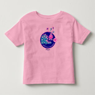 Cute Customisable Funny Little Pink Girl Monsters Toddler T-Shirt