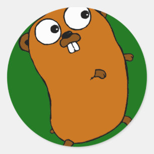 cute customisable gopher classic round sticker
