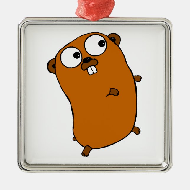 cute customisable gopher metal tree decoration (Front)