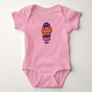 Cute customisable Halloween cupcake for girls Baby Bodysuit