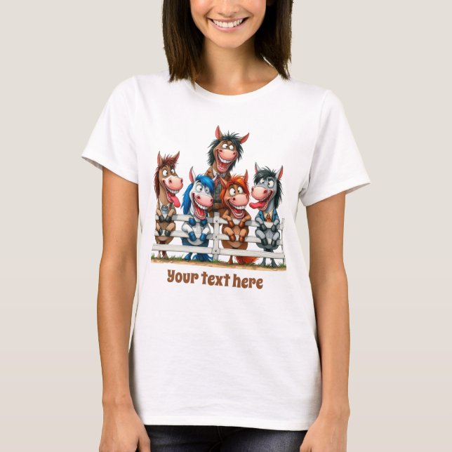 Cute customisable horse lovers T-Shirt (Front)