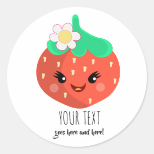Cute Customisable Kawaii Strawberry Stickers