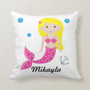 Cute Customisable Mermaid Pillow - Under The Sea