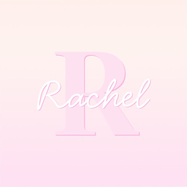Cute Customisable Monogram | Peach & Pink Ombre (Front)