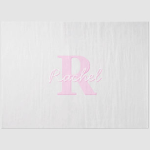 Cute Customisable Monogram   Pink Ombre & Grey Tissue Paper