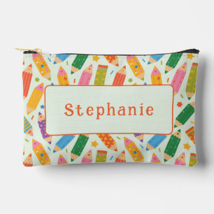 Cute Customisable Pencil Print Accessory Pouch