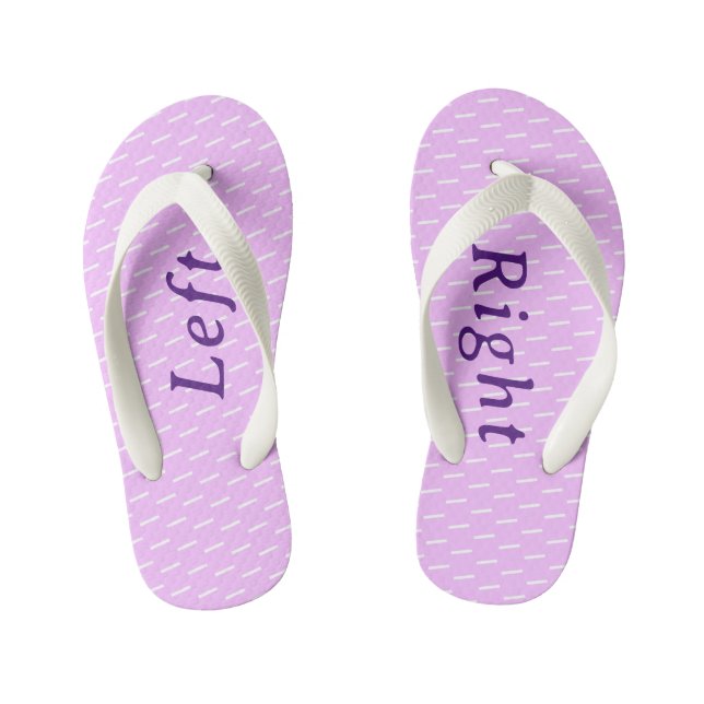Cute Customisable Purple Patterned Kid's Flip Flops (Footbed)