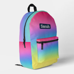 Cute customisable rainbow girl backpack