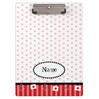 Cute, customisable, red, medical clipboard