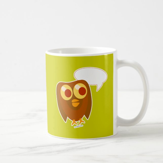 Cute Customisable Saying Owl Cartoon Character Coffee Mug (Right)