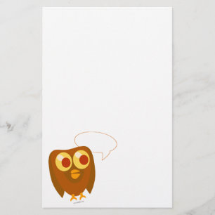 Cute Customisable Sayings Owl Stationery