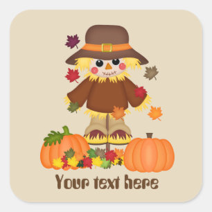 Cute customisable scarecrow Seasonal Fall sticker