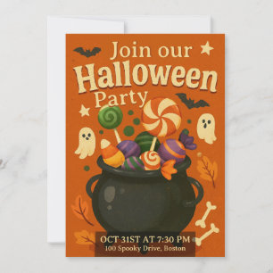 Cute customisable Spooky Halloween  Invitation