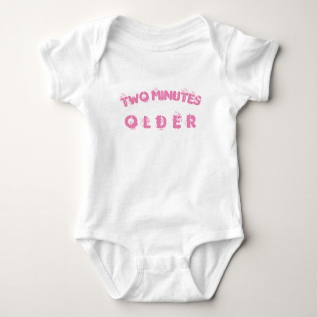 Cute Customisable Twin Baby Bodysuit (Front)