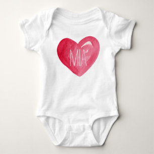 Cute Customise Baby Name Heart Bodysuit