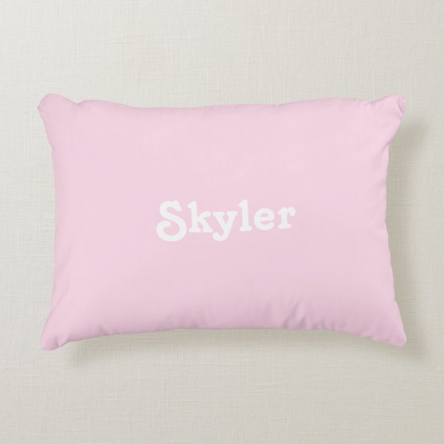 "cute" customise name - light pink accent pillow (Front)