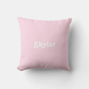 "cute" customise name text light pink white cushion