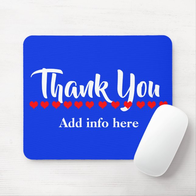 Cute Customise Thank You Mouse Mat (With Mouse)