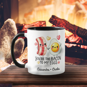 Cute Customised Couples "Bacon to My Eggs" Mug