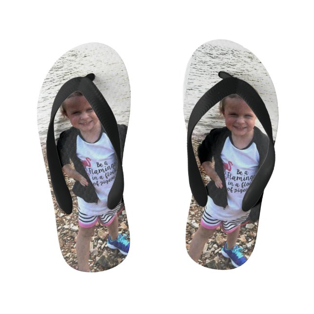 Cute Customised Photo Design Kid's Flip Flops (Footbed)