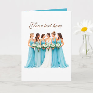 Cute customizable Brides team  Card