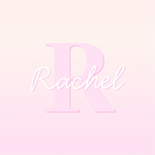 Cute Customizable Monogram Peach & Pink Ombre