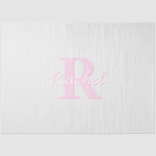 Cute Customizable Monogram   Pink Ombre & Gray Tissue Paper