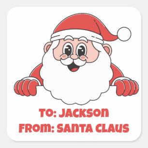 Cute Customized From Santa Claus Square Sticker