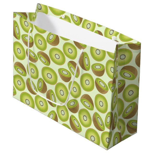 Cute Cut Kiwi Pattern Large Gift Bag (Front Angled)