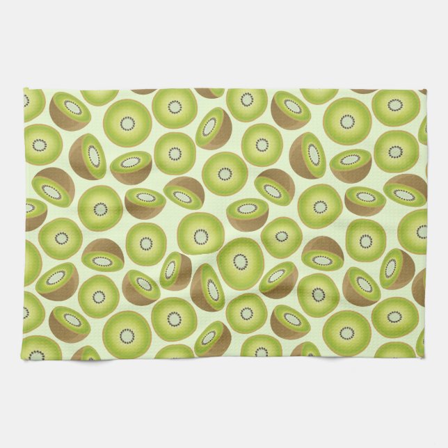 Cute Cut Kiwi Pattern Tea Towel (Horizontal)