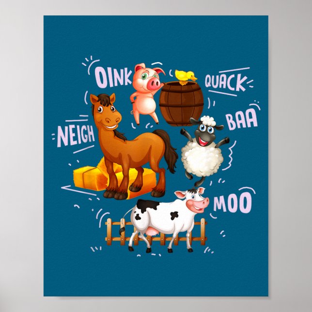 Cute Cute Farm Animals Sounds Poster (Front)