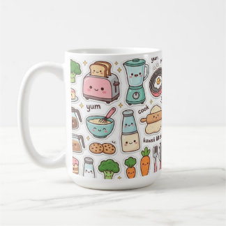 Cute Cute Kitchen Utensils Pattern MugChibi Pastel Coffee Mug
